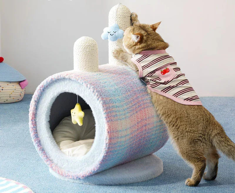 ColorGlow Warm Enclosed Cat Cave Bed