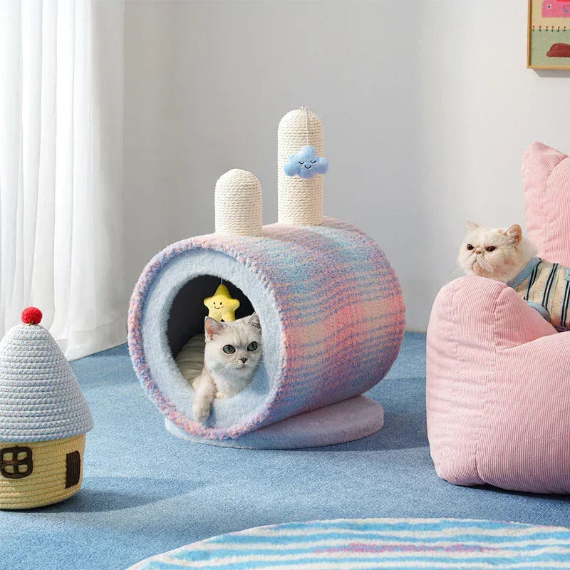 ColorGlow Warm Enclosed Cat Cave Bed