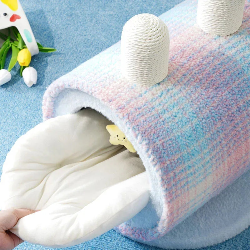 ColorGlow Warm Enclosed Cat Cave Bed