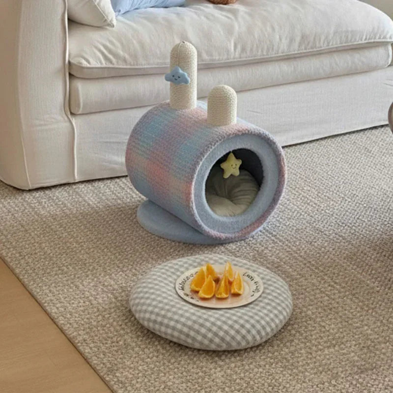 ColorGlow Warm Enclosed Cat Cave Bed