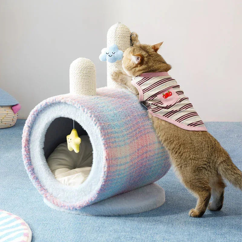 ColorGlow Warm Enclosed Cat Cave Bed